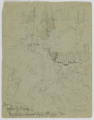 Cascata inferiore della South Fork, fiume di Gardiner da Thomas Moran