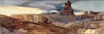 Shin-Au-Av-Tu-Weap (Terra di Dio), Cañon del Colorado. Utah Ter. da Thomas Moran