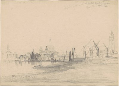 San Paolo da Sotto il Ponte di Waterloo, Bassa Marea da Thomas Moran