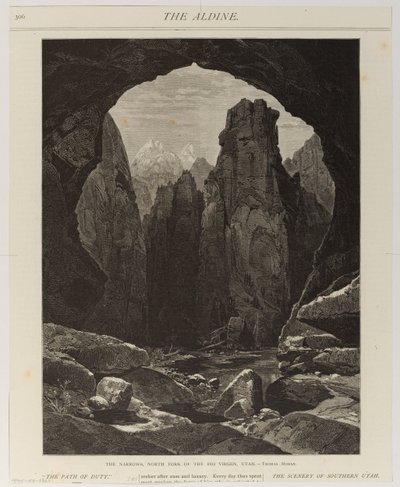 Lo stretto, ramo settentrionale del Rio Virgen, Utah da Thomas Moran