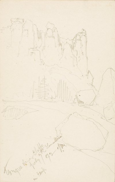 Scogliere del fiume Tongue (nel campo) da Thomas Moran