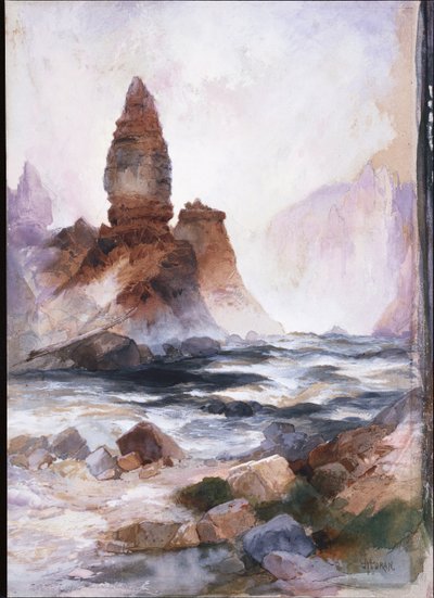 Cascate della Torre e Roccia di Zolfo, Yellowstone da Thomas Moran