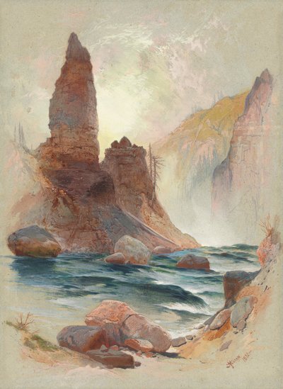 Torre alle cascate di Tower, Yellowstone, 1872 da Thomas Moran