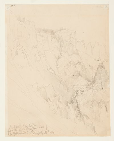 Parete ovest del canyon, Yellowstone da Thomas Moran