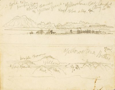Terre cattive di Yellowstone (e) Yellowstone Buttes da Thomas Moran