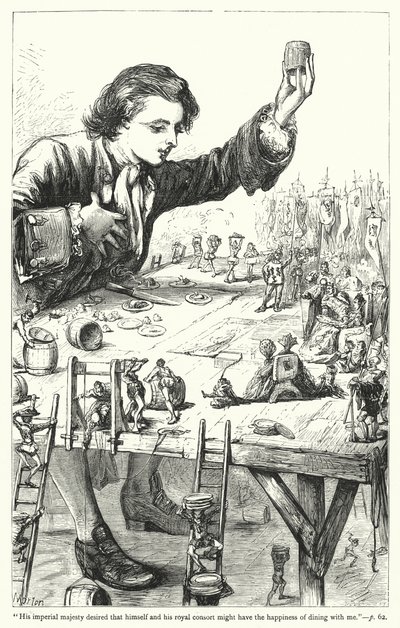 Illustrazione per I viaggi di Gulliver di Jonathan Swift da Thomas Morten