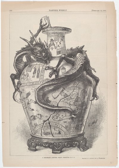 Un disegno diplomatico (cinese) presentato agli Stati Uniti da Thomas Nast