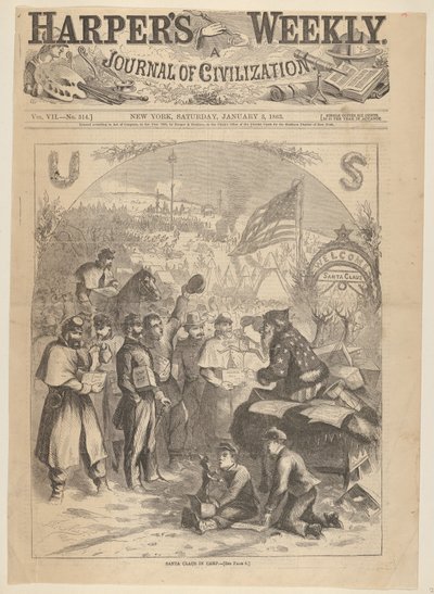Babbo Natale nel Campo da Harpers Weekly da Thomas Nast