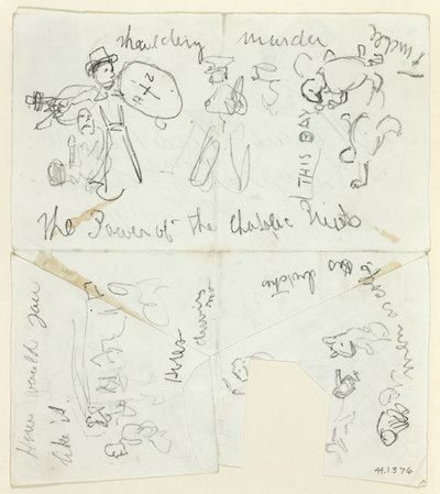 Foglio di schizzi: Il potere dei sacerdoti cattolici (recto); Foglio di schizzi (verso) da Thomas Nast