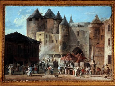 Place du Grand Chatelet a Parigi Scena di strada al tempo della Rivoluzione Francese da Thomas Naudet