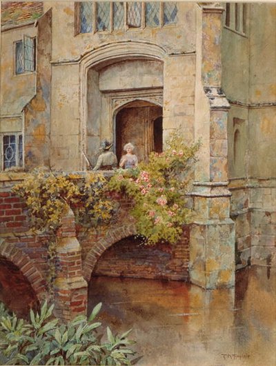 Sul ponte a Baddesley Clinton Hall (acquerello su carta) da Thomas Nicholson Tyndale