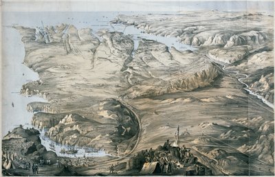 Veduta panoramica delle trincee degli eserciti alleati di Inghilterra e Francia prima di Sebastopoli da Thomas Packer