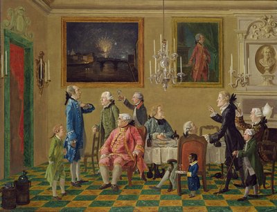 Gentiluomini britannici a casa di Sir Horace Mann a Firenze, c.1763-65 da Thomas Patch
