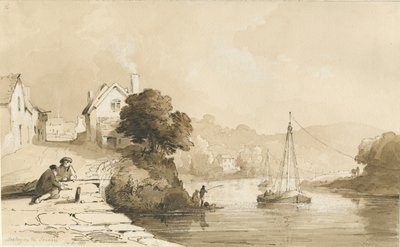 Arley - Fiume Severn (disegno a seppia, 8 settembre 1837) da Thomas Peploe Wood