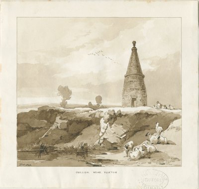 Forton - Obelisco: disegno a lavaggio da Thomas Peploe Wood