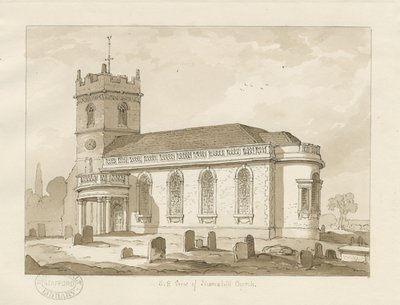 Shareshill Church: disegno a seppia, 1837 da Thomas Peploe Wood