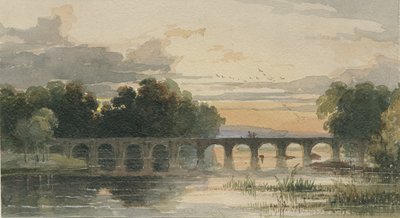 Ponte di Shugborough: acquerello, nd [XIX secolo] da Thomas Peploe Wood