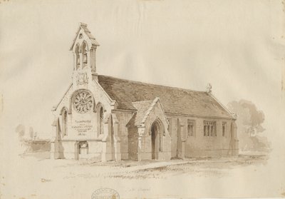 Stafford - Cappella del Sale [San Giacomo]: disegno a penna e inchiostro, 1840 da Thomas Peploe Wood
