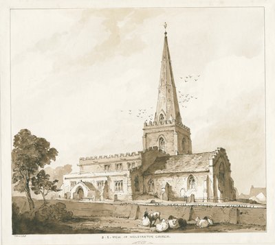 Chiesa di Wolstanton: incisione, nd [?19th cent] da Thomas Peploe Wood