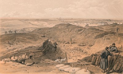 Fossato del Malakoff, Batteria Gervais, e retro del Redan, 1856 da Thomas Picken