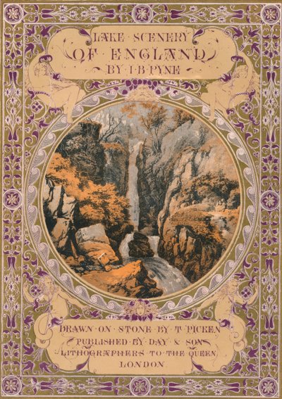 Frontespizio a Lake Scenery of England di J. B. Pyne, 1850s da Thomas Picken