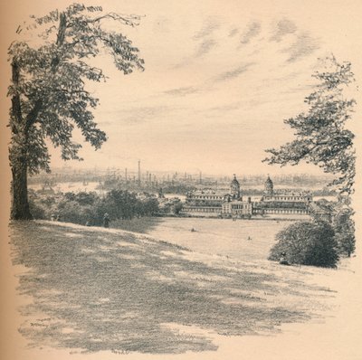 Palazzo di Greenwich da Observatory Hill da Thomas Robert Way