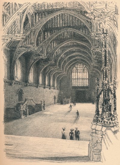 Interno della Westminster Hall, Palazzo di Westminster, 1902 da Thomas Robert Way