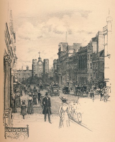 Il portale del Palazzo di St. James da St. James Street, 1902 da Thomas Robert Way