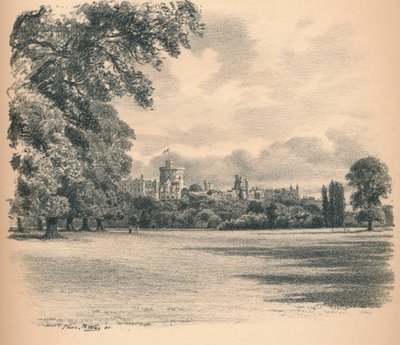 Castello di Windsor dal Home Park, 1902 da Thomas Robert Way