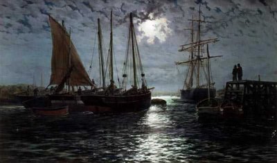 Un porto al chiaro di luna da Thomas Rose Miles