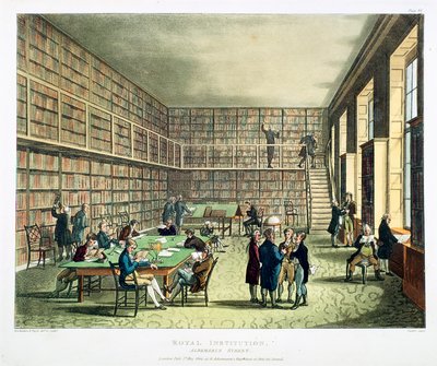 Biblioteca della Royal Institution, Albermarle Street, Londra da Thomas Rowlandson, Augustus Charles Pugin