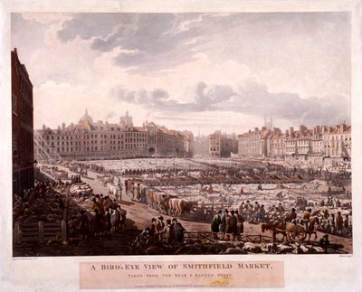 Smithfield Market, Londra, 1811 da Thomas Rowlandson, Augustus Charles Pugin