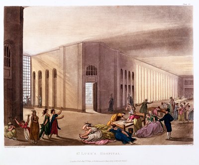 Ospedale di San Luca, Old Street, Londra, 1808-1811 da Thomas Rowlandson, Augustus Charles Pugin