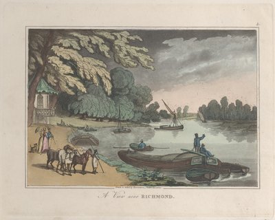 Una vista vicino a Richmond, da Schizzi dalla Natura, 1822. Creatori: Thomas Rowlandson, Joseph Constantine Stadler da ThomasThomas Rowlandson, Joseph Constantine Stadler Thomas Rowlandson, Joseph Constantine Stadler