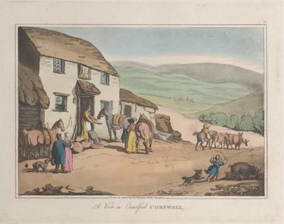 Una vista di Camelford, Cornovaglia, da Schizzi dalla natura, 1822 da ThomasThomas Rowlandson, Joseph Constantine Stadler Thomas Rowlandson, Joseph Constantine Stadler