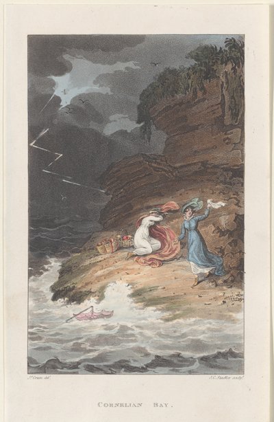 Cornelian Bay, da Schizzi poetici di Scarborough, 1813 da Thomas Rowlandson, Joseph Constantine Stadler, J. Bluck