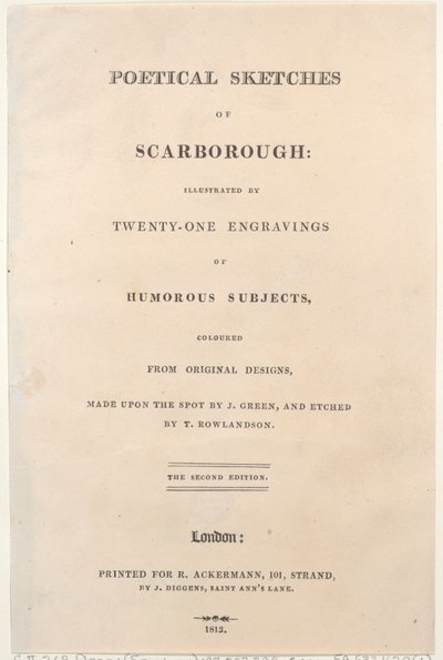 Pagina del titolo, da Poetical Sketches of Scarborough, 1813 da Thomas Rowlandson, Joseph Constantine Stadler, J. Bluck