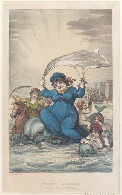 Vedova Ducker e le sue ninfe, da Schizzi poetici di Scarborough da Thomas Rowlandson, Joseph Constantine Stadler, J. Bluck