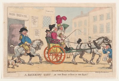 Un carro fallito, o La strada verso la rovina in Oriente! da Thomas Rowlandson