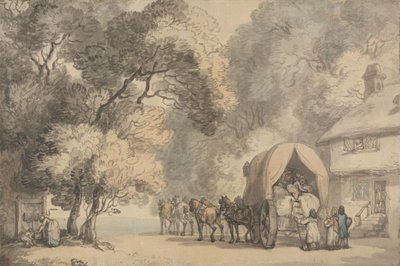 Carro di un corriere fuori da una locanda da Thomas Rowlandson