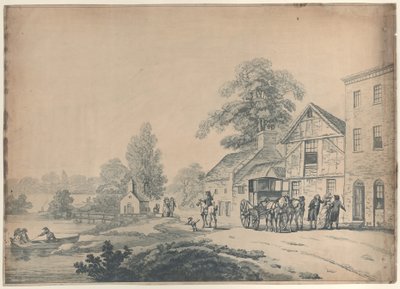 Un carrozza davanti a una locanda da Thomas Rowlandson
