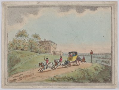 Una carrozza e quattro da, Schizzi rustici, 1787 da Thomas Rowlandson
