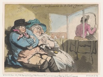 Un comodo pisolino in una carrozza postale, 29 dicembre 1788 da Thomas Rowlandson