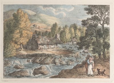 Una Cascata in Cornovaglia, da Vedute in Cornovaglia da Thomas Rowlandson