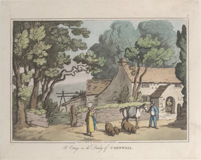 Un cottage nel ducato di Cornovaglia, da Sketches from Nature da Thomas Rowlandson
