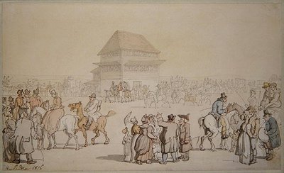 Una Riunione di Corse Affollata da Thomas Rowlandson