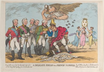 Una fine delicata per un usurpatore francese, 20 aprile 1814 da Thomas Rowlandson