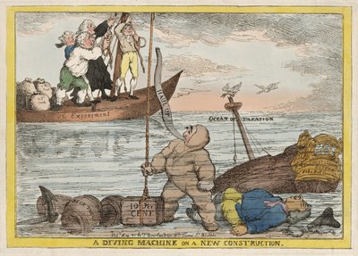 Una macchina da immersione su una nuova costituzione, pub. 1806 da Thomas Rowlandson
