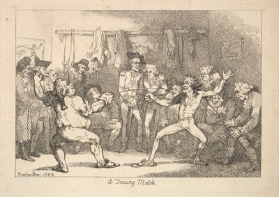 Un incontro di scherma da Thomas Rowlandson