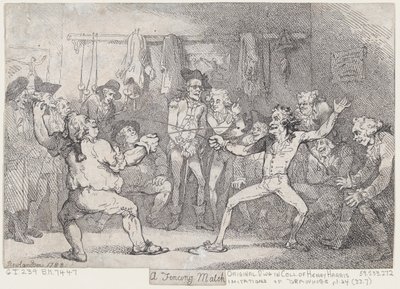 Un incontro di scherma da Thomas Rowlandson
